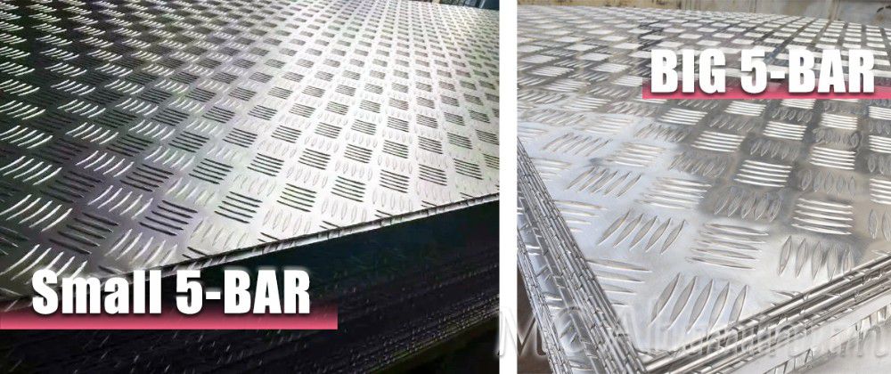 Five-bar pattern aluminum sheet