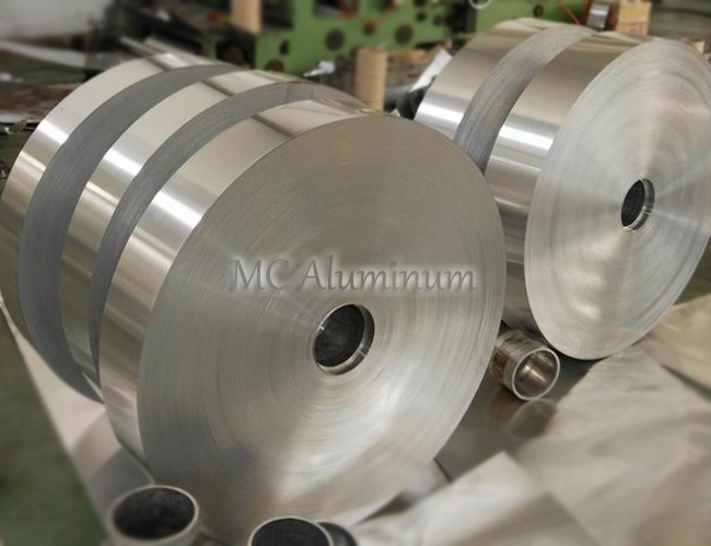 Thin aluminum strips for hollow glass spacers